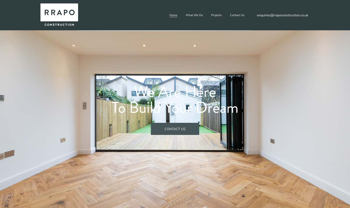 Rrapo Construction home page