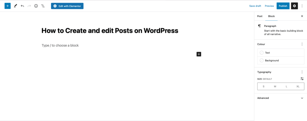 How to create and how to edit a WordPress post