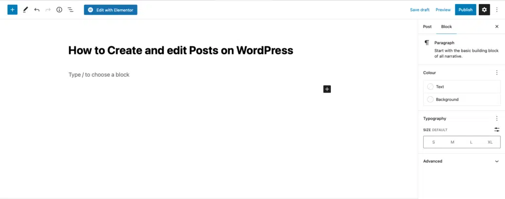 How to create and how to edit a WordPress post