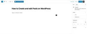 How to create and how to edit a WordPress post