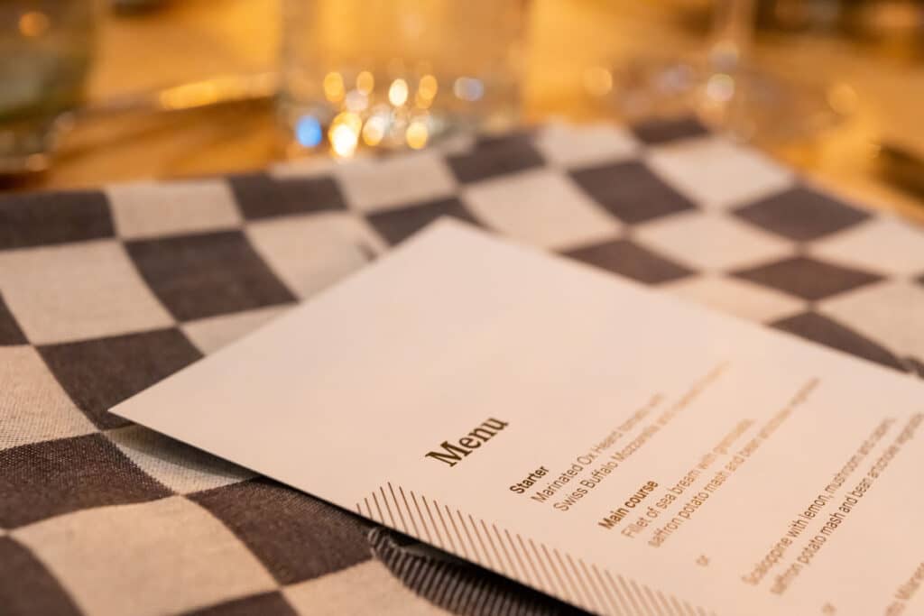 Al a carte menu