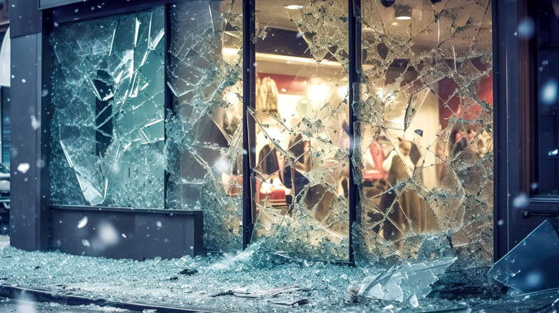 vandalised shop
