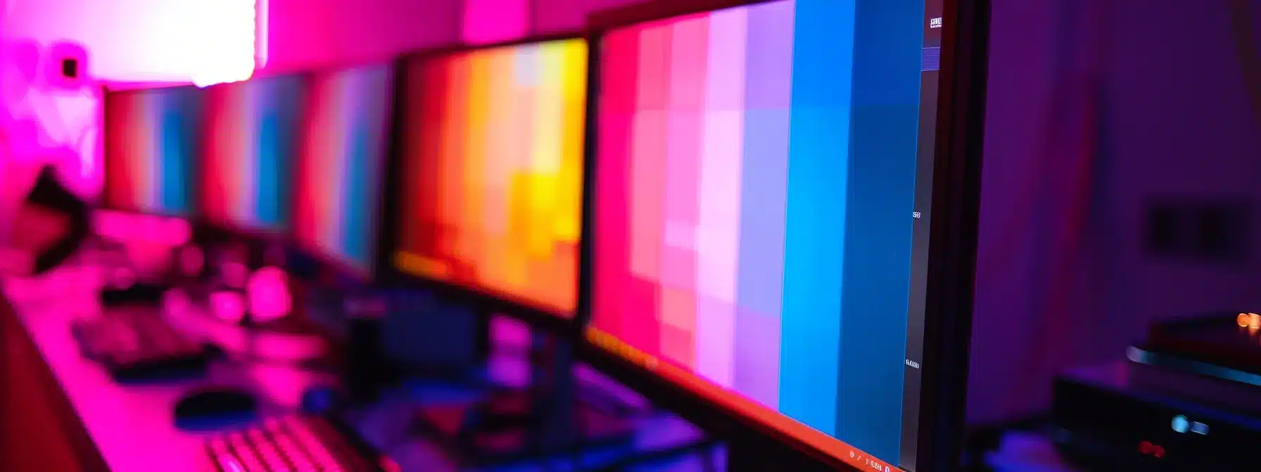 a computer screen displaying a web design with contrasting colours being assessed by an online contrast checker for accessibility standards.