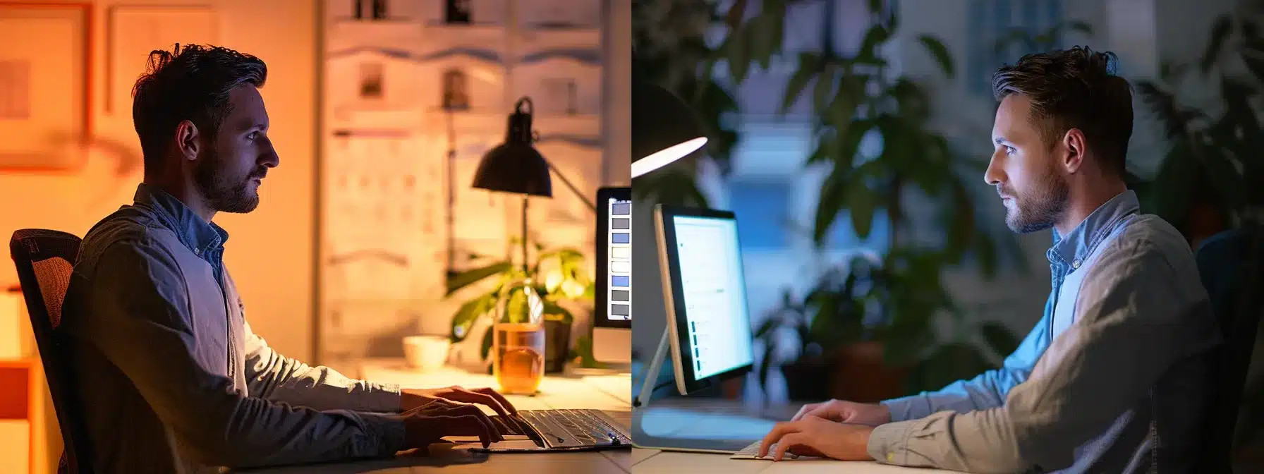 a designer using a contrast checker tool to adjust colour schemes for better accessibility.