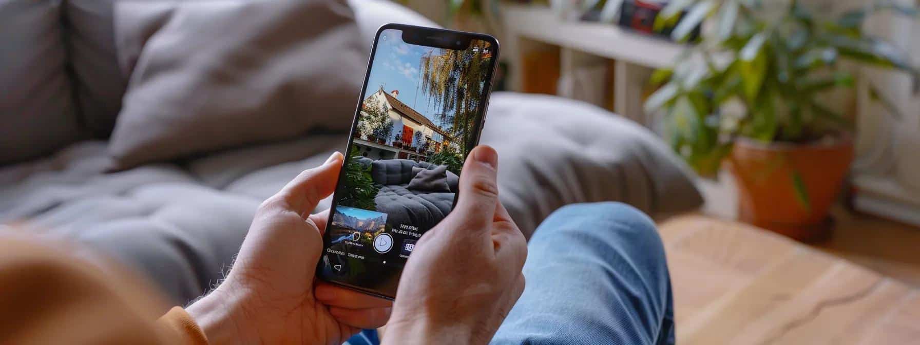a smartphone displaying a beautifully optimised website with crisp, fast-loading images and well-structured alt text descriptions for seamless user engagement.